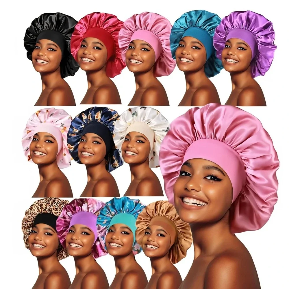 Satin Sleep Bonnet Hair Cover Sleeping Cap Night Head Cover for Women - Picture 2 of 4
